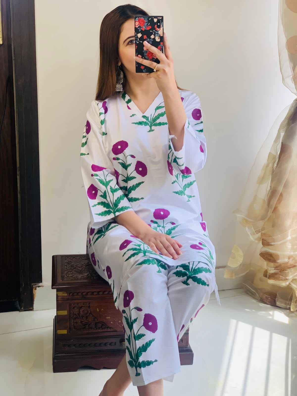 Stylish 2-Piece Print Suit